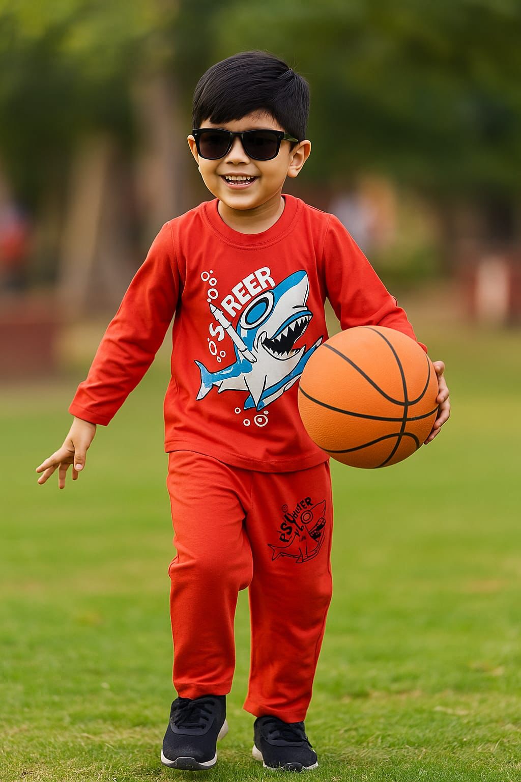 KIDS SHARKS PRINTED TRACKSUIT