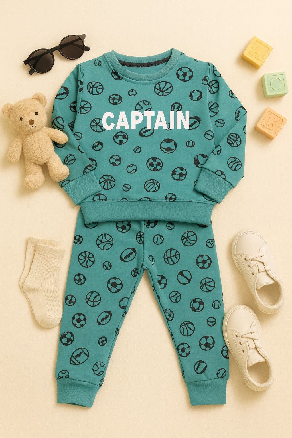 Winter Cozy Captain Sports Set — Winter Sports Ball Print”