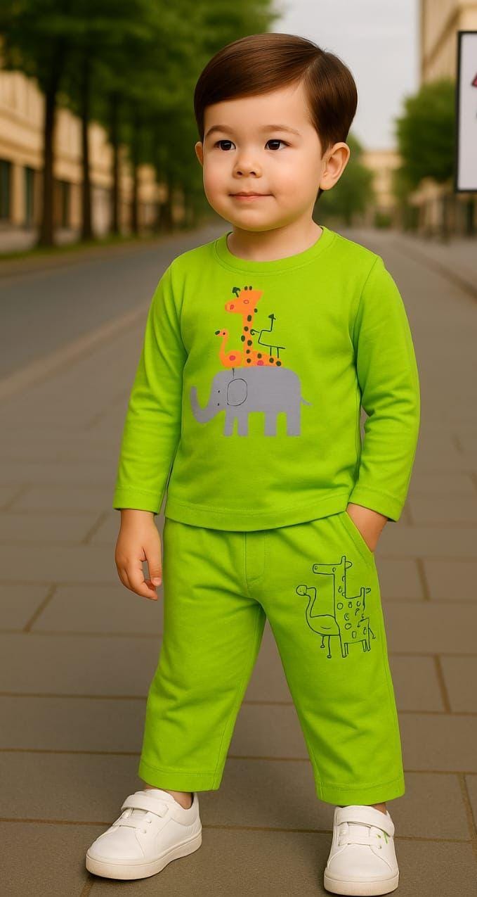Cute Green Animal-Themed Baby Outfit”