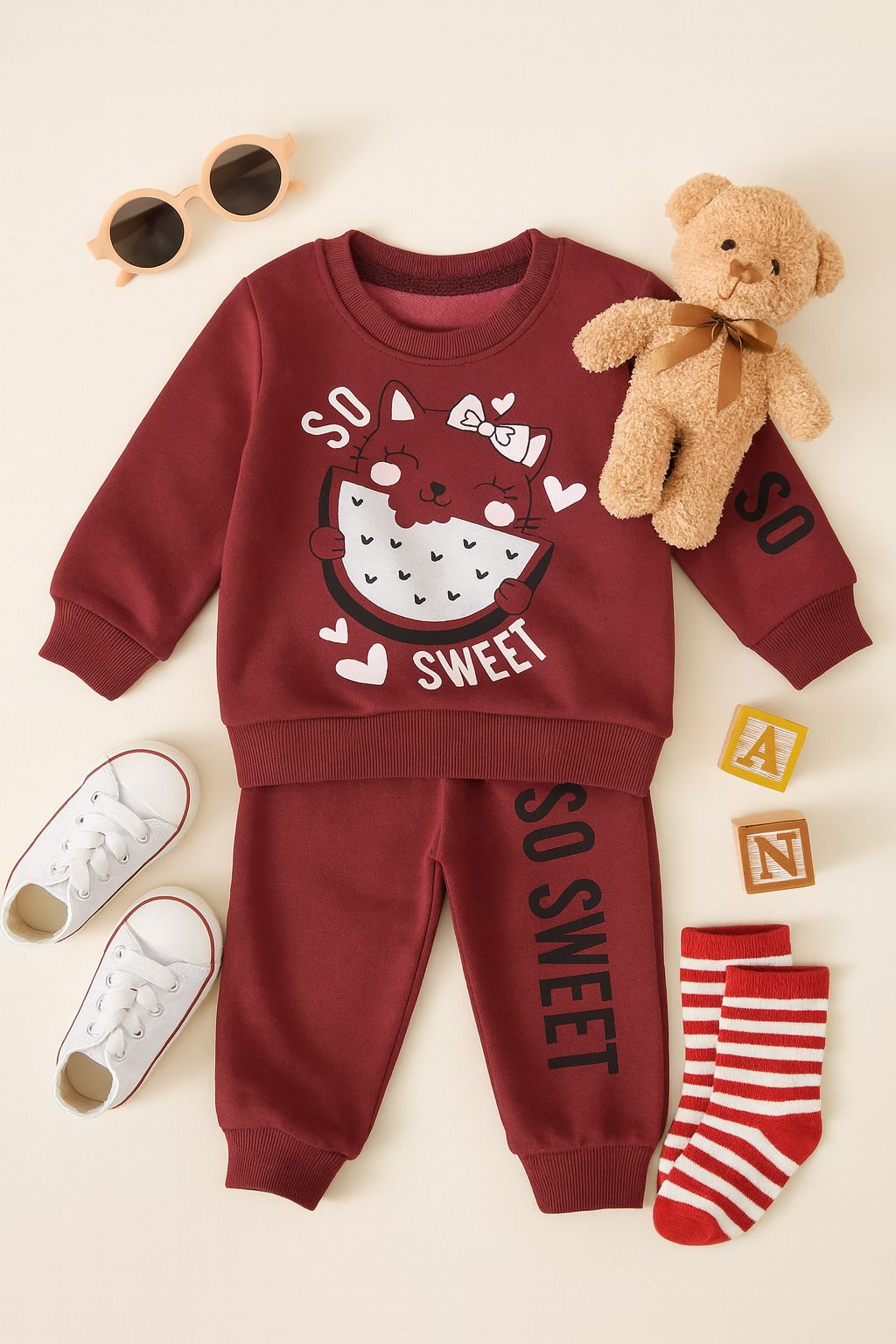 Maroon Kitty Winter Tracksuit”