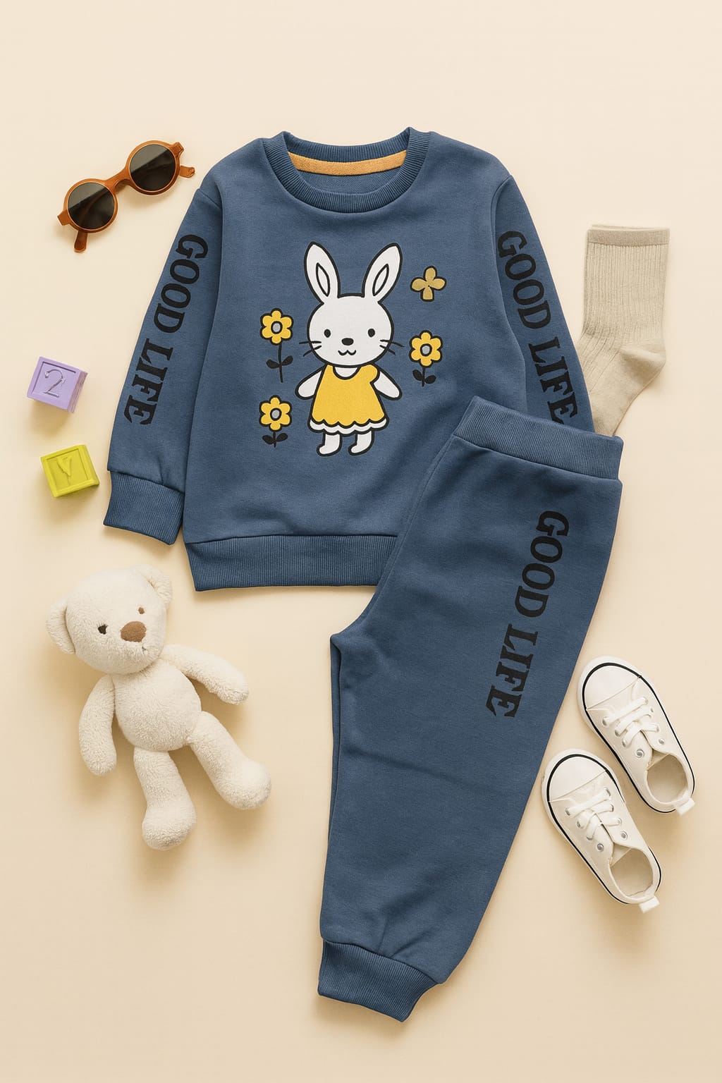 Cute Bunny Blue Winter Tracksuit”