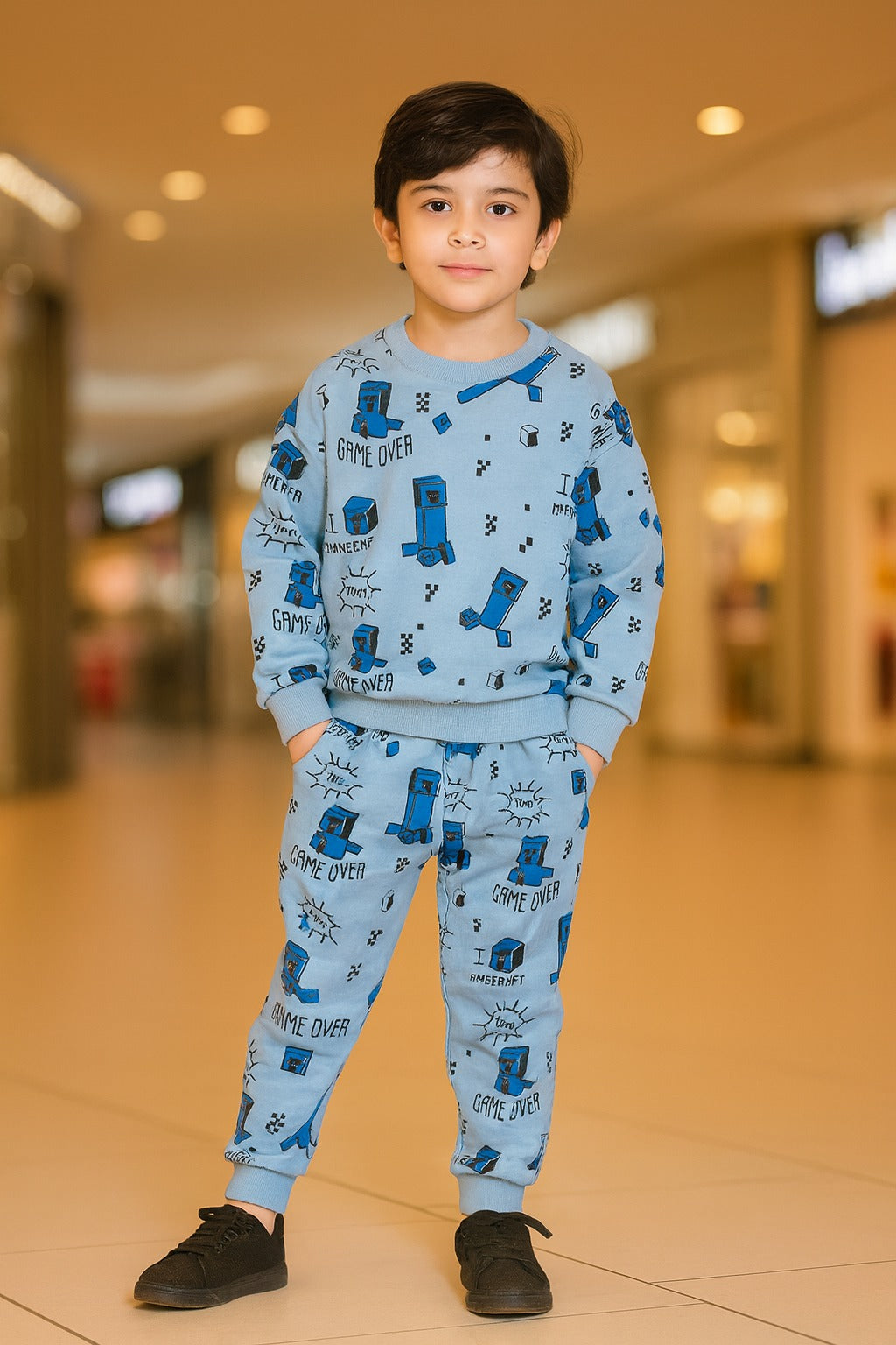 Blue Gamer Fleece Outfit for Boys”